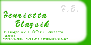 henrietta blazsik business card